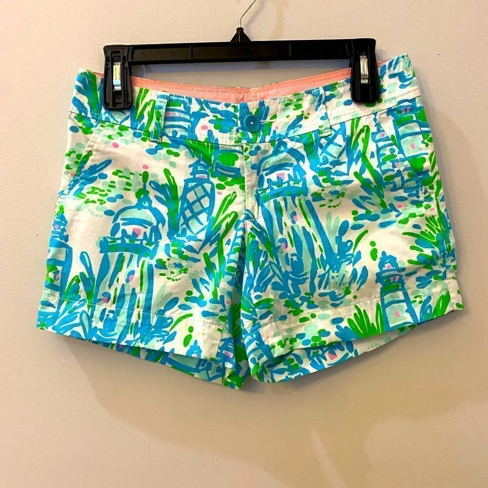 Lilly Pulitzer Callahan 100% Cotton Shorts Women Size 0